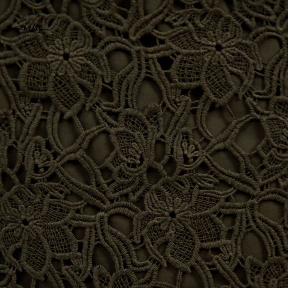 Stylestalker Thalia Lace Off Shoulder Crochet Midi Dress Green Women XS - Picture 8 of 11